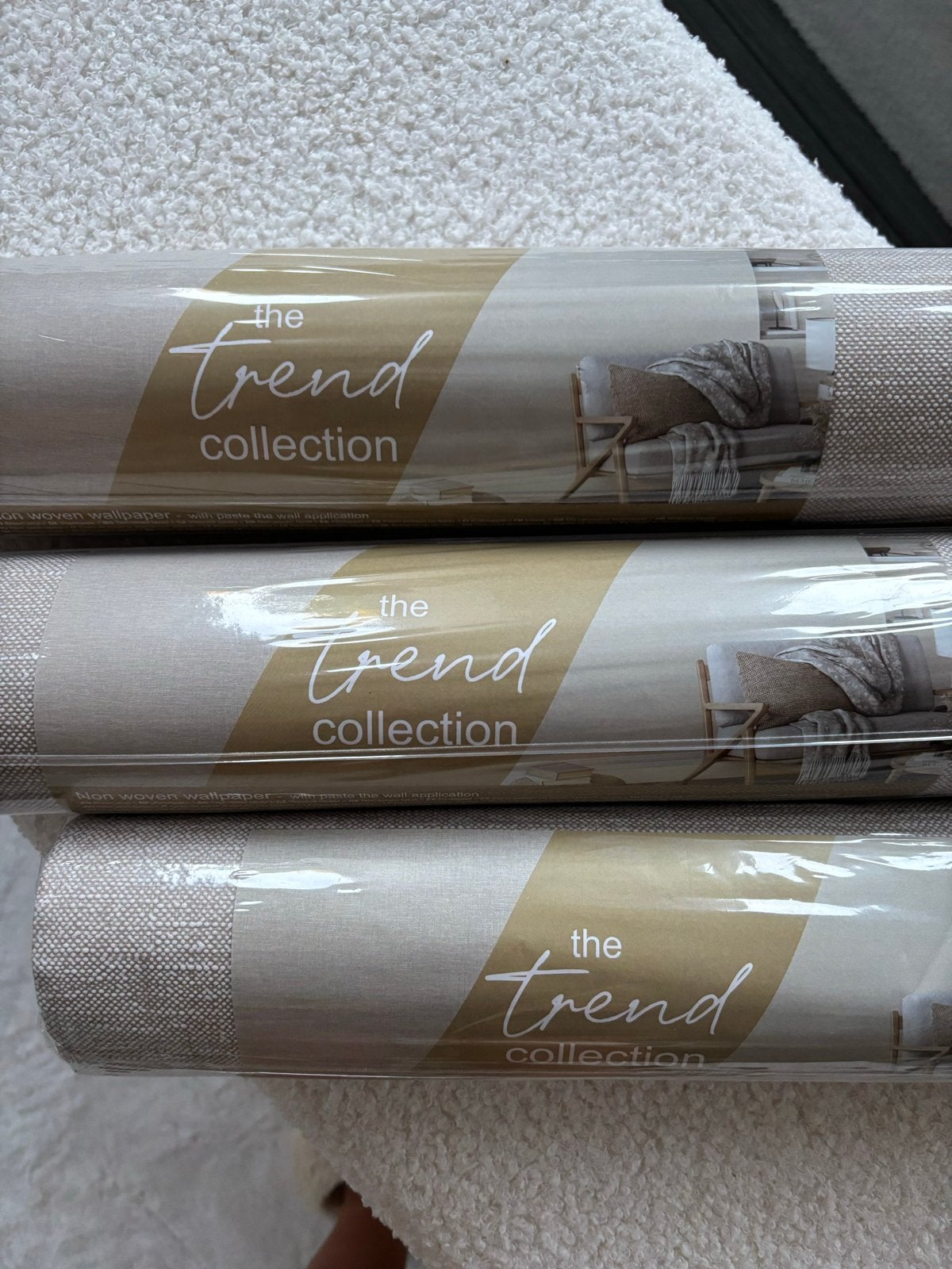 Vliesbehang 'The Trend Collection' - 3 rollen, Overige merken, Beige, Structuur, Modern