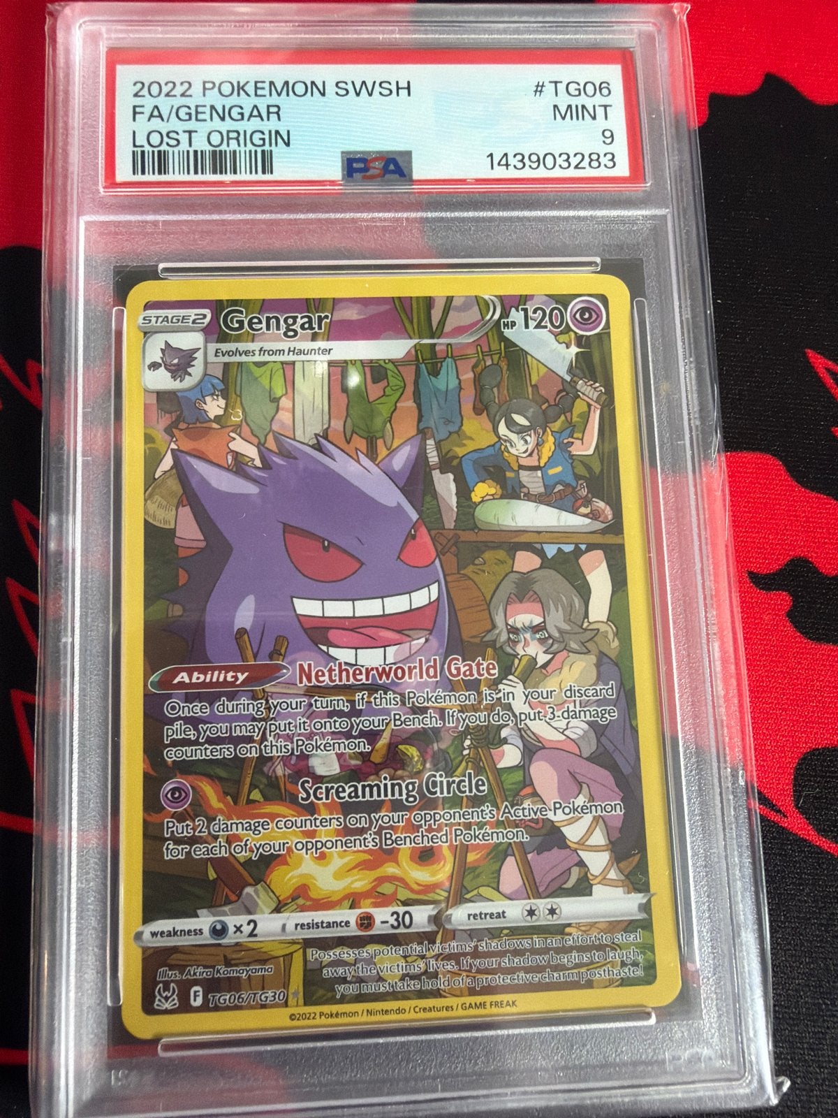 Gengar PSA 9 - Lost Origin TG06/TG30 - Zeldzame Kaart!, Ophalen of Verzenden, Zo goed als nieuw, Losse kaart