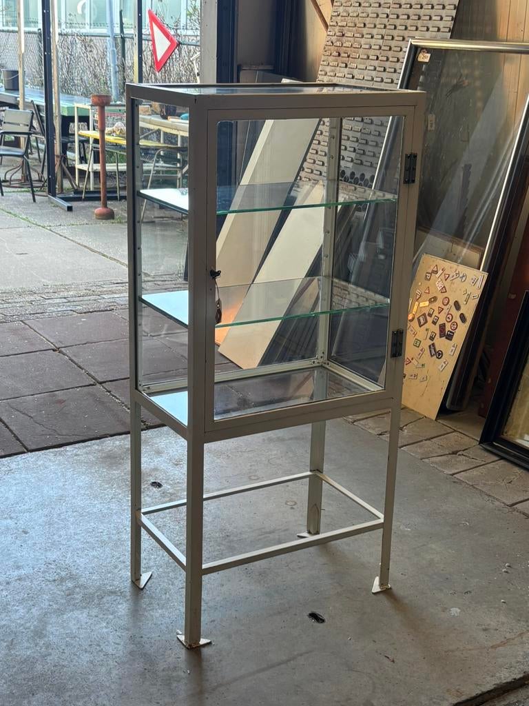 Vintage vitrinekast, Ophalen, 100 tot 150 cm, 50 tot 100 cm, Glas
