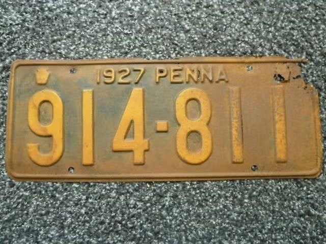 Kentekenplaat Licenseplate Pennsylvania Penna 27 USA, Verzenden, Gebruikt, Auto's