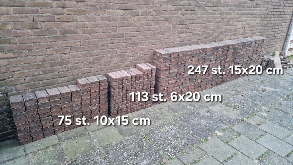 Diverse partij gebruikt bestrating, Doe-het-zelf en Verbouw, Tegels, Ophalen, Gebruikt