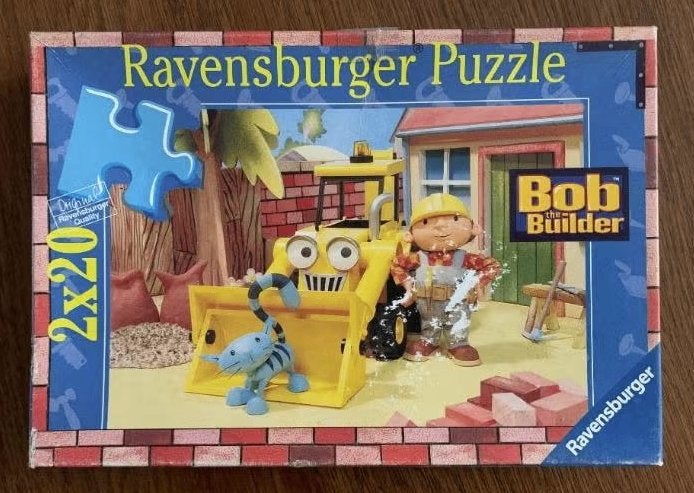 Bob de Bouwer puzzel; 2x 20 stukjes; Ravensburger, Ophalen of Verzenden, 10 tot 50 stukjes, Zo goed als nieuw, 2 tot 4 jaar