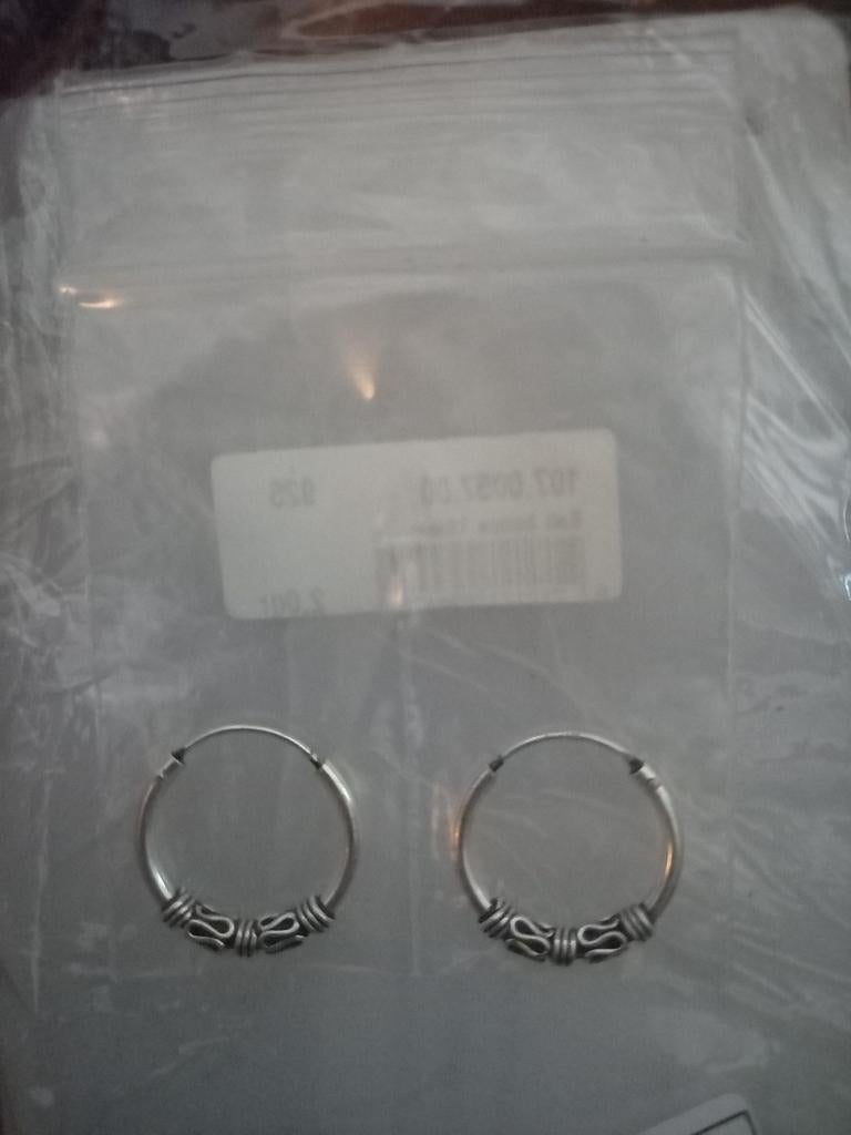 Zilveren Bali Hoepel Oorbellen 18mm - 925 Zilver, Hangers, Nieuw, Ophalen of Verzenden, Zilver