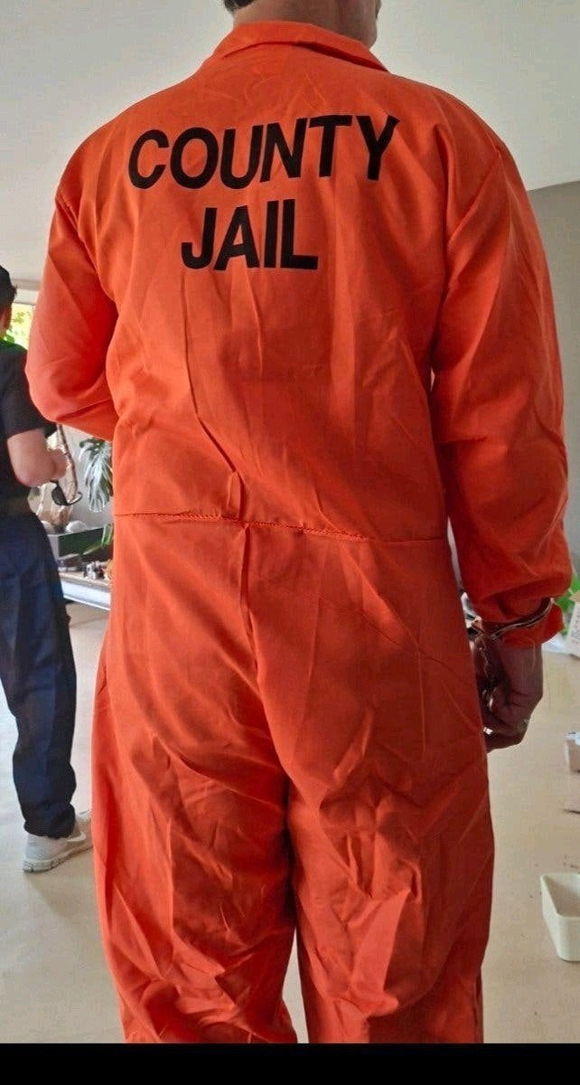 Oranje Gevangenispak - County Jail Kostuum, Ophalen of Verzenden, Gebruikt, Pak of Jurk