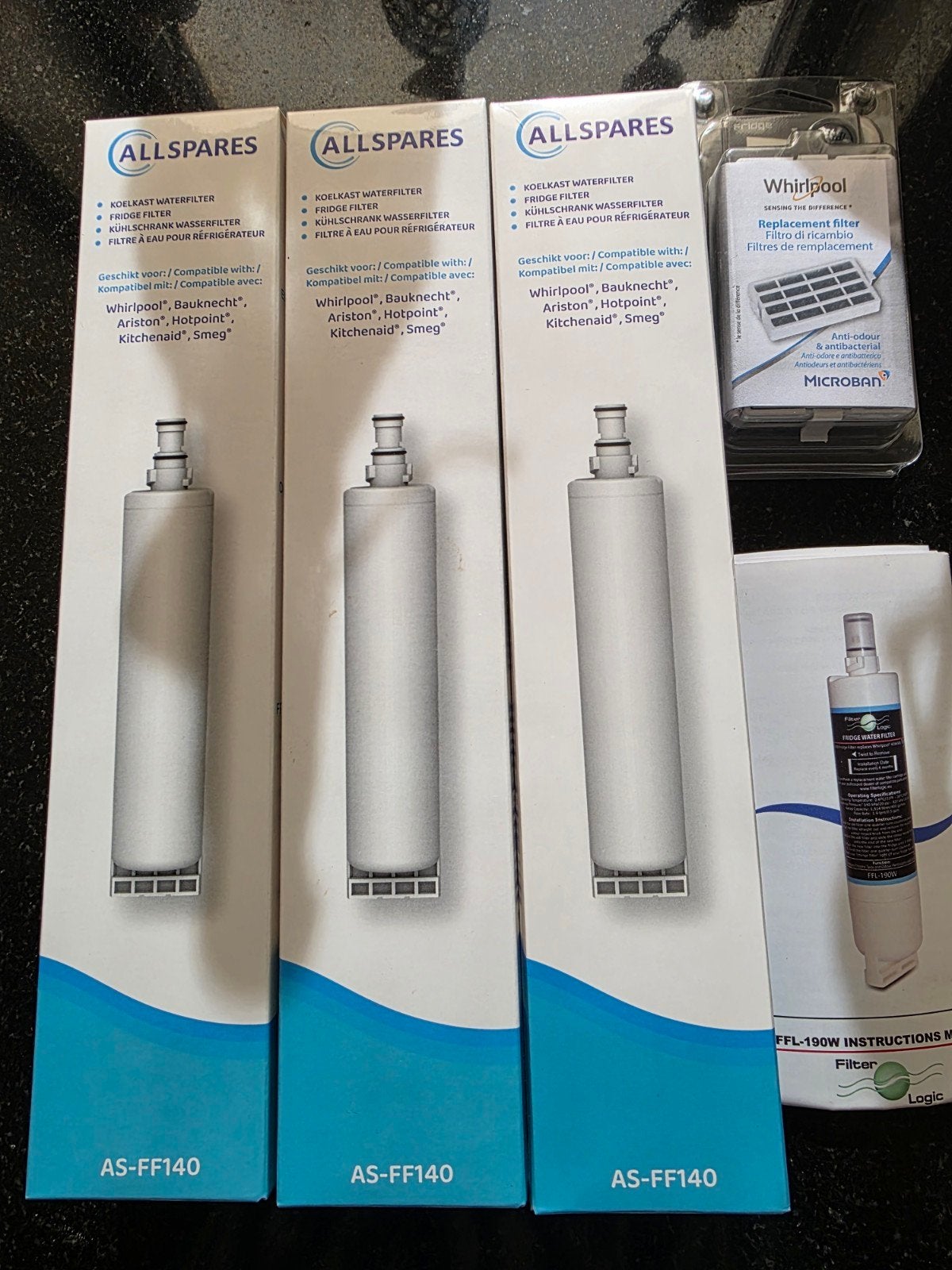 3 Koelkast Waterfilters + Anti-geur Filter Whirlpool e.a., Ophalen of Verzenden, Nieuw