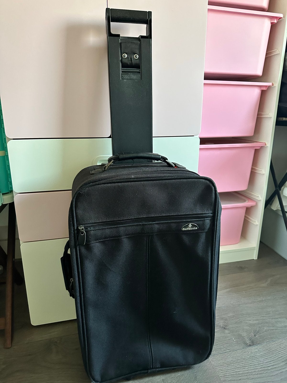 Degelijke Samsonite rolkoffer (55 x 35 x 25cm), 40 tot 60 cm, Gebruikt, 20 tot 30 cm, Zwart