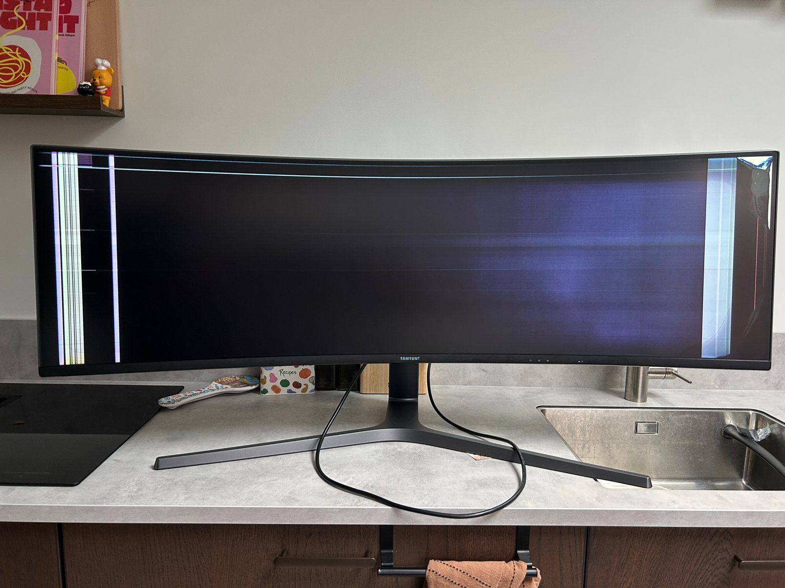 Defecte monitor Samsung ultrawide C49HG90DMU, Ophalen, 101 t/m 150 Hz, Full HD, Zo goed als nieuw