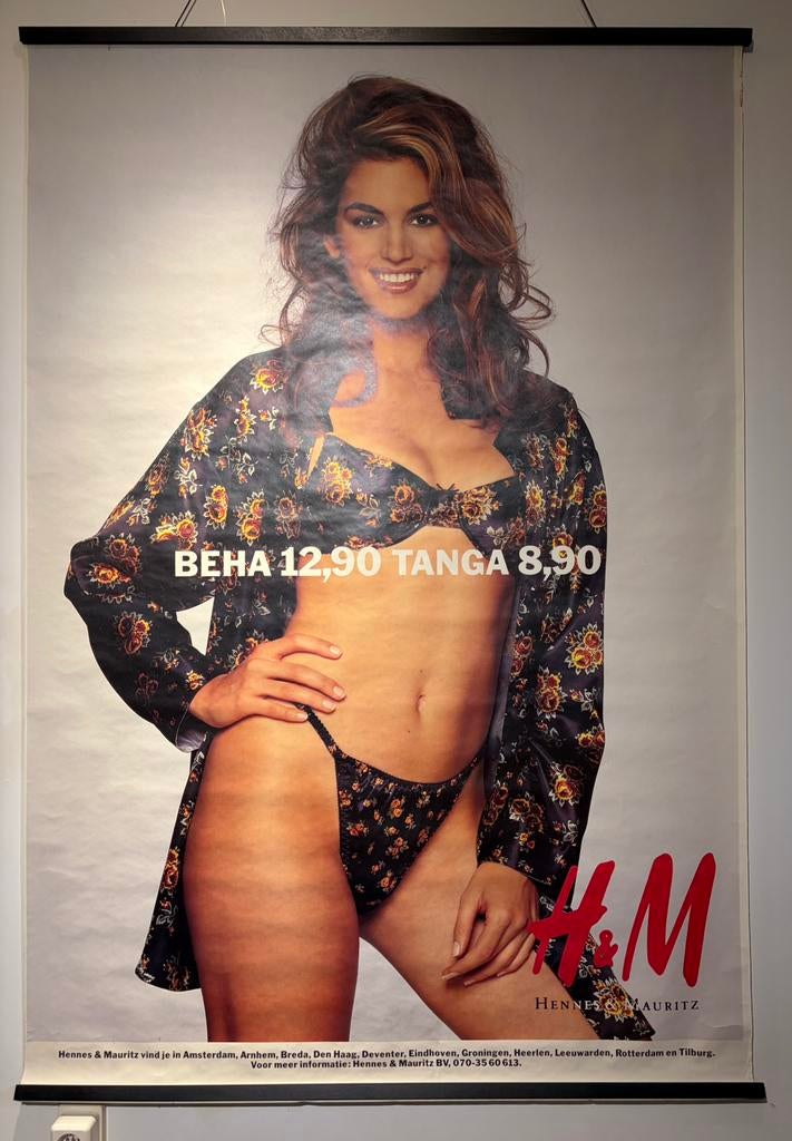 Grote jaren ‘90 H&M-poster, Verzamelen, Ophalen, Deurposter of groter, Reclame, Rechthoekig Staand