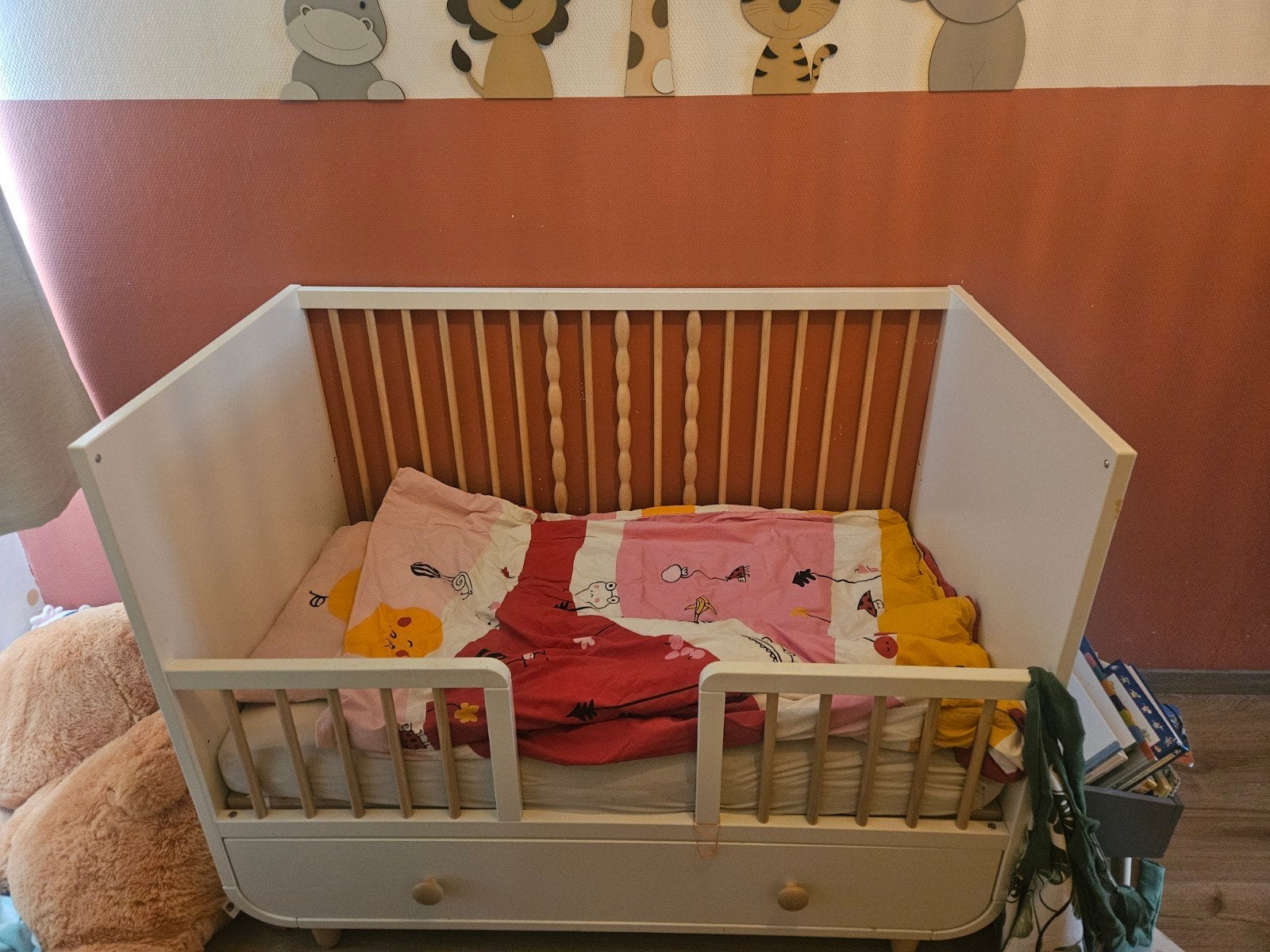 Kinderbed met lade, matras en AeroSleep, Ophalen, Gebruikt, 70 tot 85 cm, 140 tot 160 cm