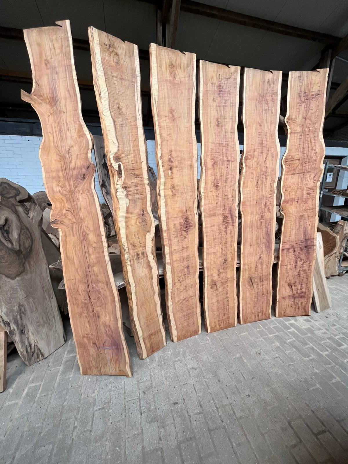 Schaaldelen boomstamplanken vensterbanken wandplanken, Ophalen, Nieuw