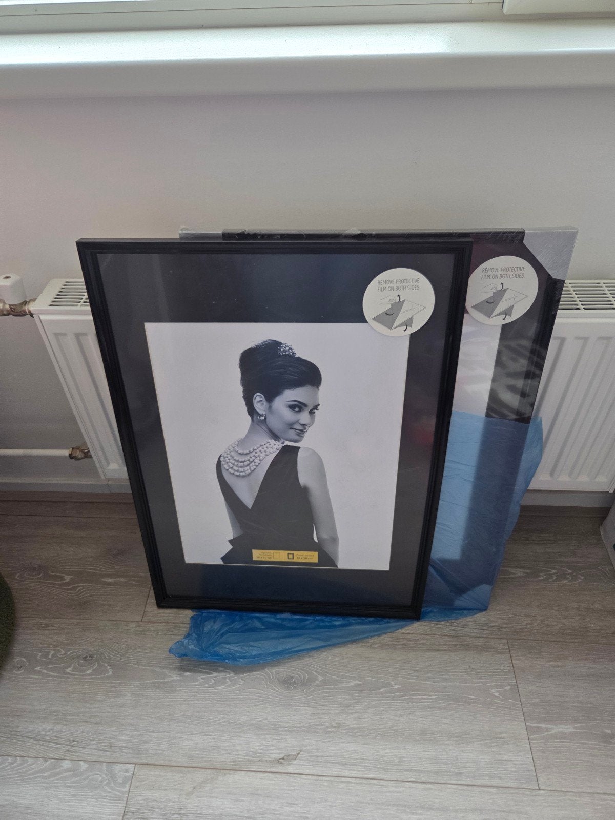 Zwarte fotolijst met Audrey Hepburn print, Ophalen, Kunststof, Gebruikt, Fotolijst