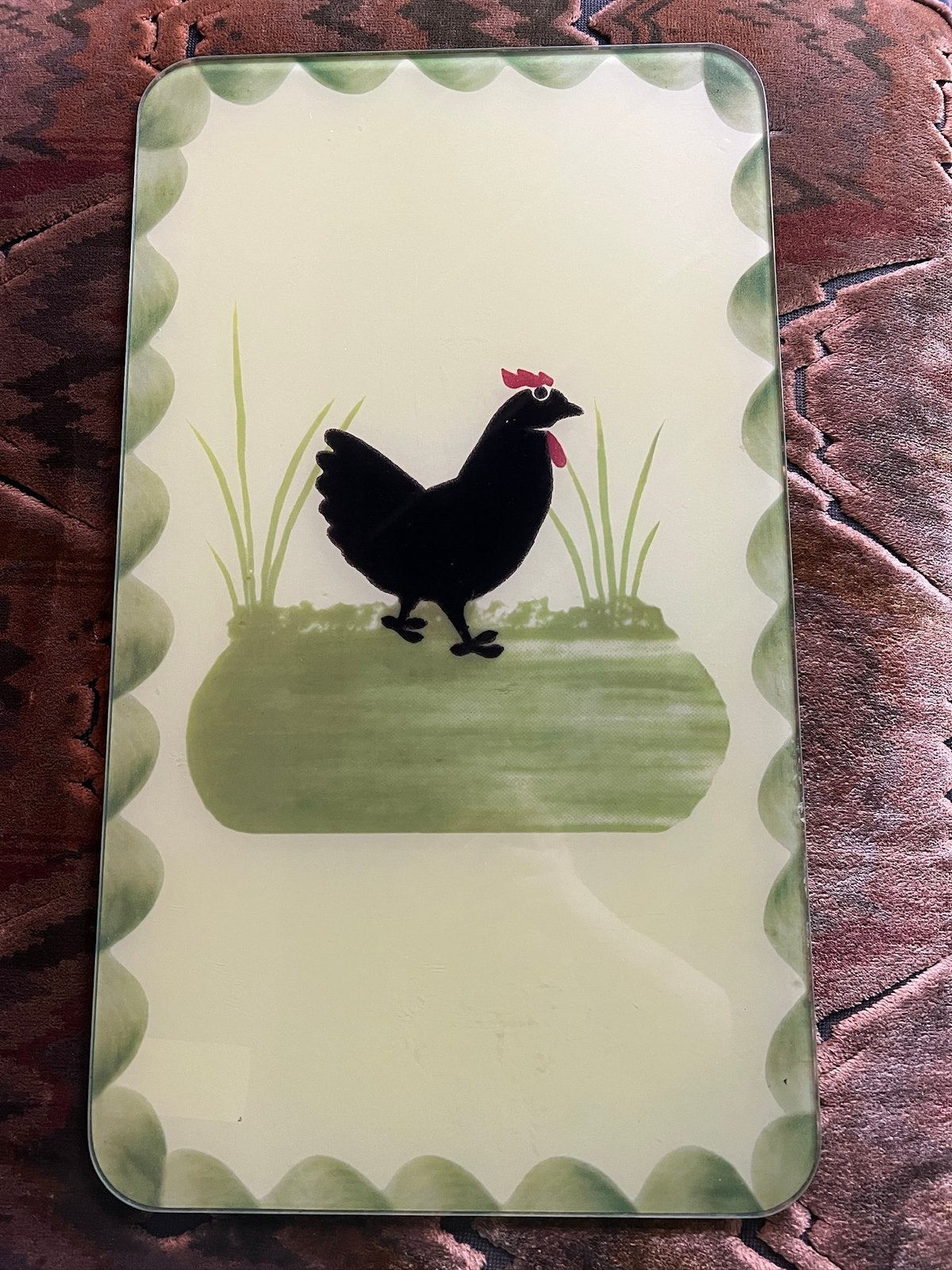 Zeller kip en haan glazen blad plaat, Ophalen, Gebruikt