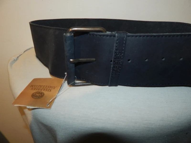 Shabbies brede donker grijze riem merk inslag Nieuw mt 85, Overige kleuren, Verzenden, Echt leder, Nieuw