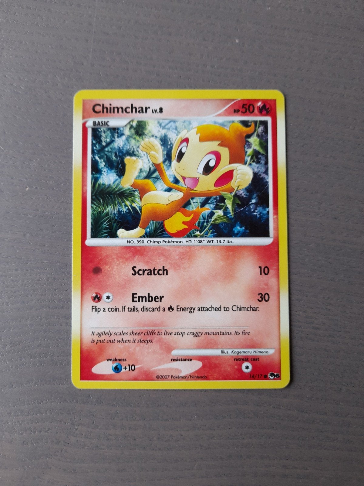 Pop series 6 14/17 chimchar holo, Hobby en Vrije tijd, Verzamelkaartspellen | Pokémon, Ophalen of Verzenden, Gebruikt, Losse kaart