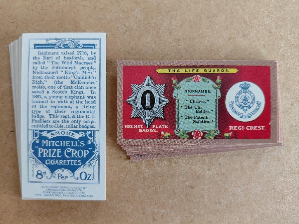 Regimental Crests, Nicknames & Collar Badges 25 REPRO cards, Verzamelen, Militaria | Algemeen, Landmacht, Overige typen, Engeland