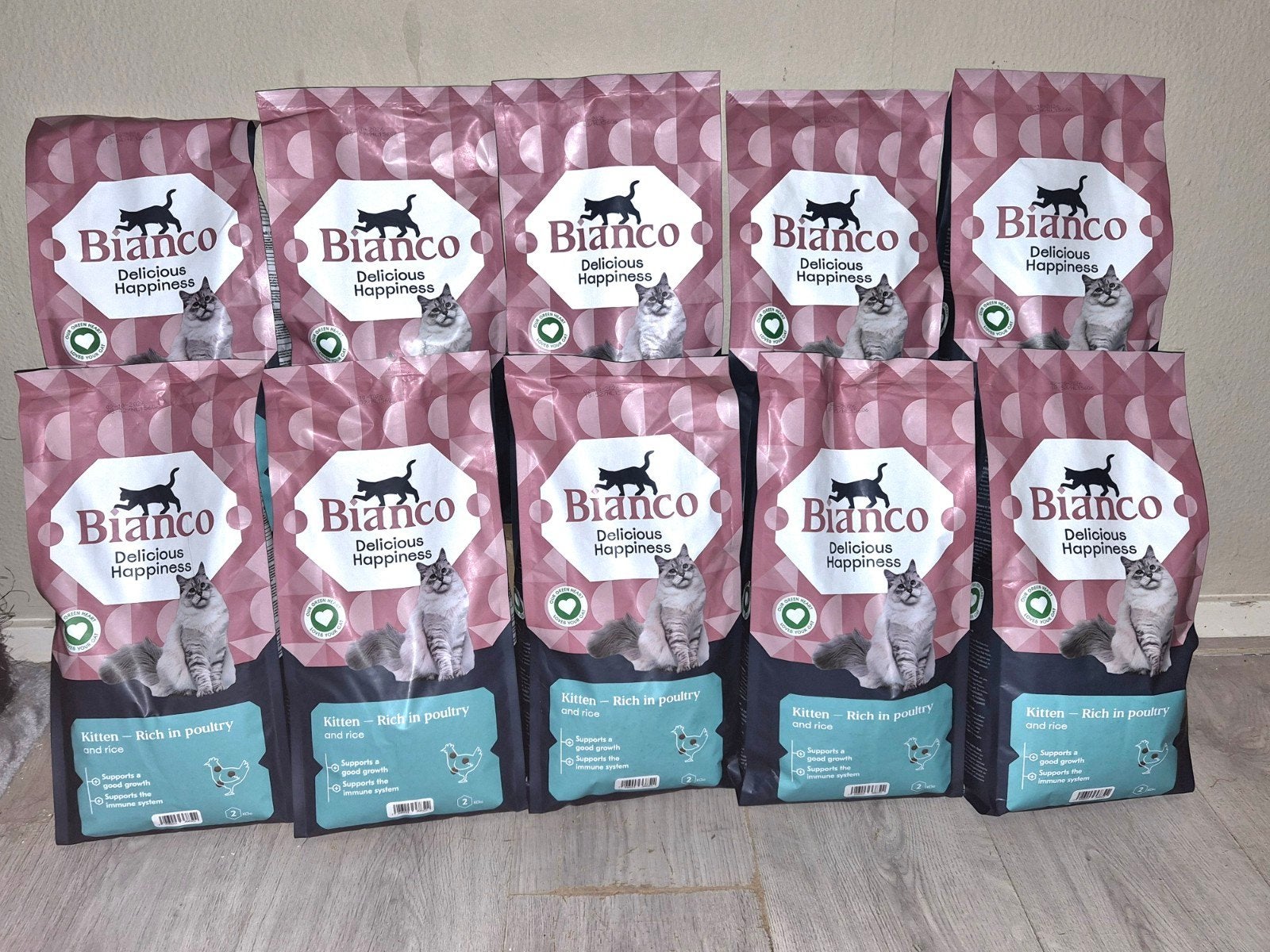 10x NIEUWE 2kg zakken Bianco Poultry and rice kittenbrokken, Ophalen of Verzenden, Kat