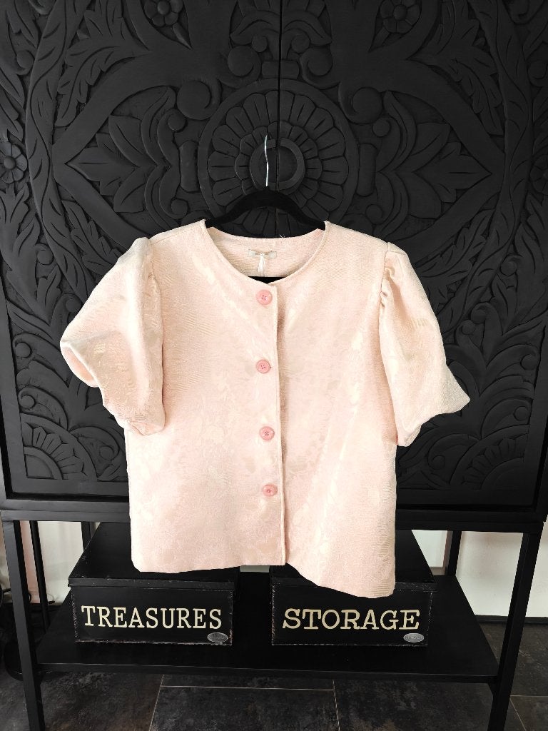 NIEUW Boebou Floral Jacquard Puff Sleeve Soft Jacket, Kleding | Dames, Blouses en Tunieken, Maat 46/48 (XL) of groter, Nieuw, Ophalen of Verzenden