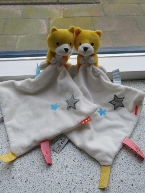 Knuffeldoek met sterren en geel beertje van Hema, Hema, Beer, Ophalen of Verzenden, Zo goed als nieuw