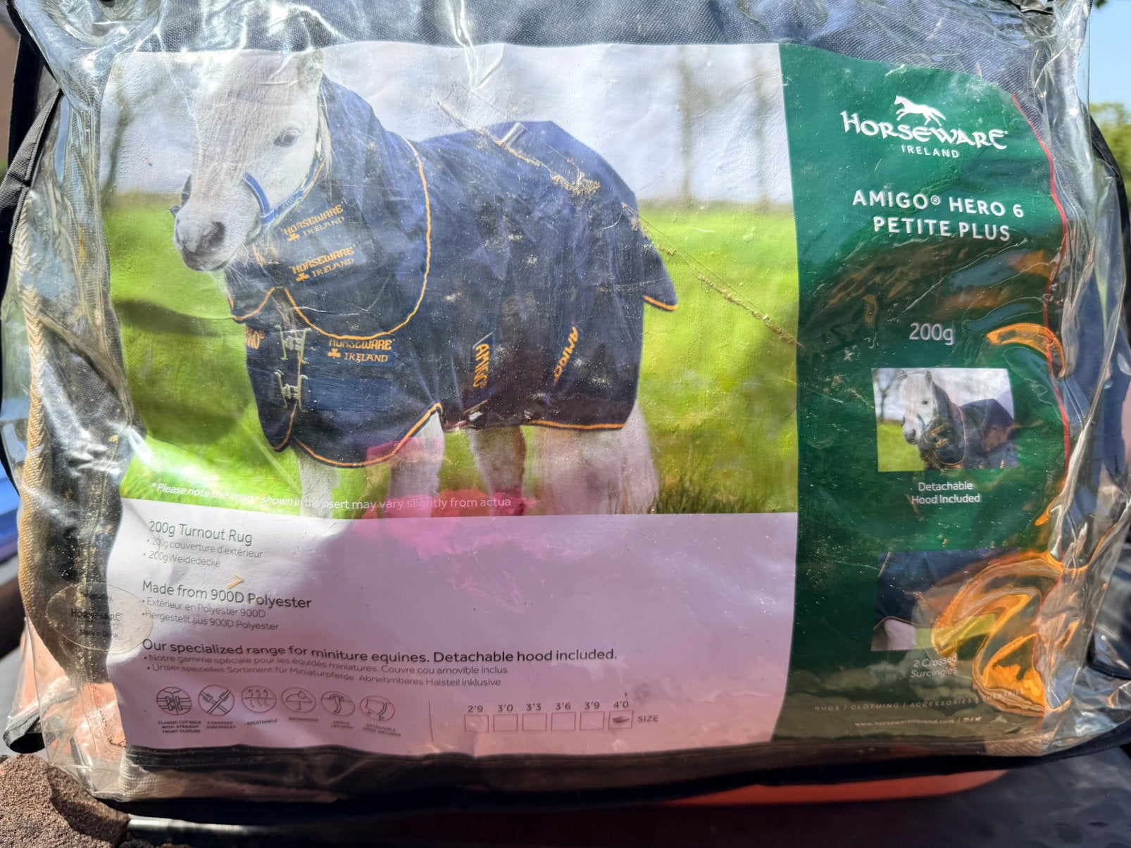 Regen/ winterdeken Horseware Amigo Hero 6 petite plus 200 gr, Dieren en Toebehoren, Shetlander/Mini, Ophalen of Verzenden, Zo goed als nieuw