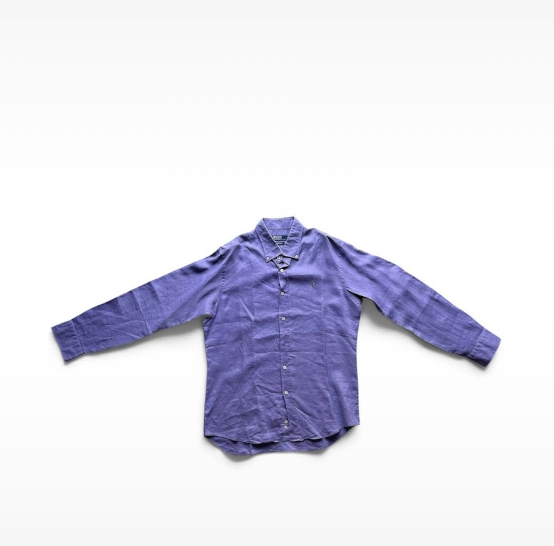 Vintage Polo Ralph Lauren Linnen Overhemd xxl Lila XL, Ophalen of Verzenden, Gedragen, Paars, Halswijdte 43/44 (XL)