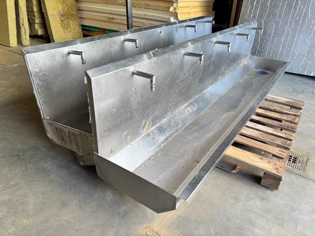 RVS wastafel 250 cm | 2 stuks | industriële spoelbak wastrog, Ophalen, Gebruikt, ., Onbekend