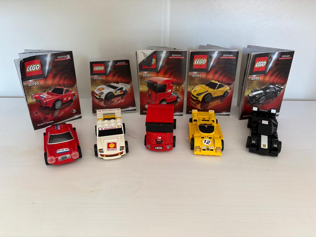 Lego Shell/Ferarri Collectie van 5 sets - (3019 1/2/3/4/5), Overige thema's, Lego, Ophalen of Verzenden, Complete set