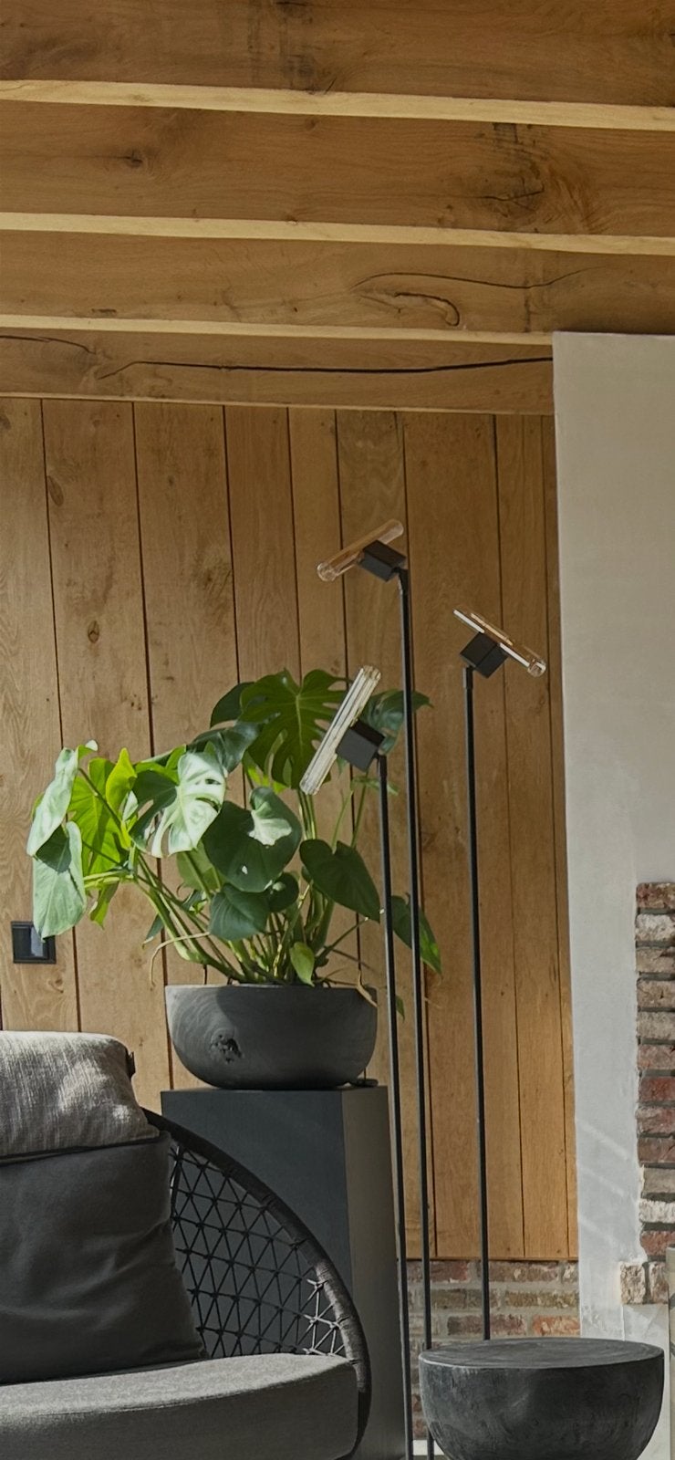 Zwart eiken zuil sokkel pilaar, Ophalen, Rond, Nieuw, 75 cm of meer
