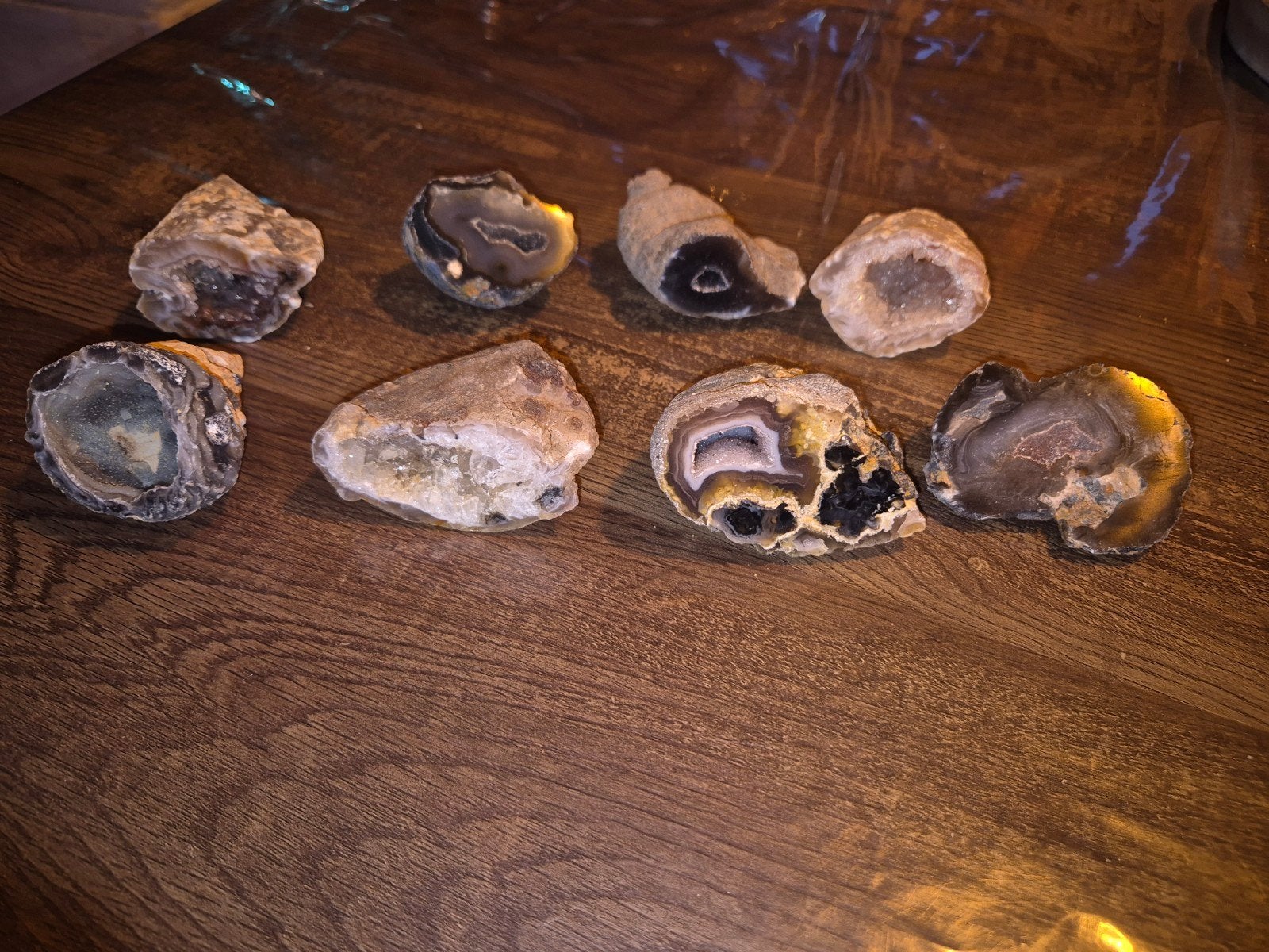 8 geodes, Verzamelen, Ophalen of Verzenden, Mineraal