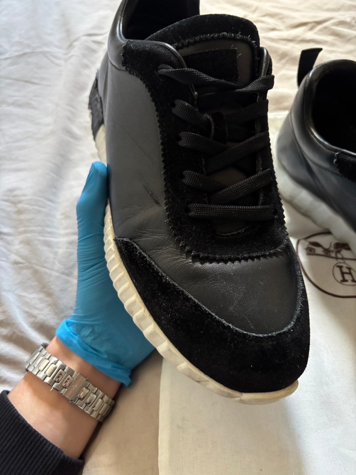 Hermes heren sneakers, Kleding | Heren, Schoenen, Zwart, Ophalen of Verzenden, Sneakers of Gympen, Zo goed als nieuw