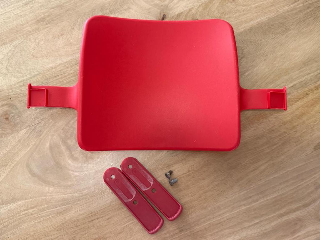 Stokke tripp trapp rugsteun rood met extended gliders, Ophalen of Verzenden, Gebruikt, Meegroeistoel, Stoelverkleiner