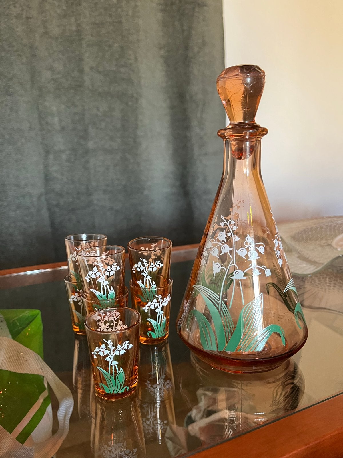 Vintage like karaf met borrelglaasjes, Antiek en Kunst, Antiek | Glas en Kristal, Ophalen of Verzenden