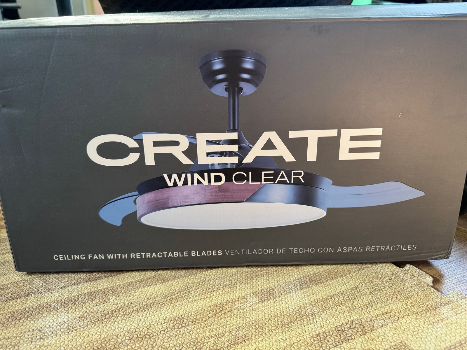 CREATE Plafondventilator 40W stil Ø108cm intrekbare messen, Witgoed en Apparatuur, Ophalen, Nieuw, Plafondventilator