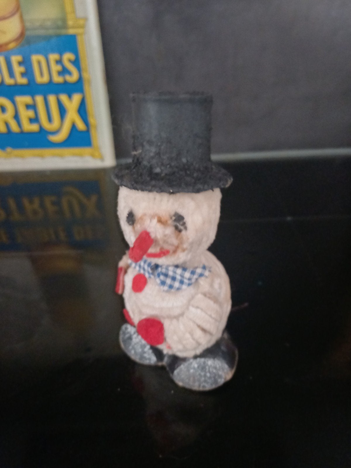 Vintage chenille Candy Container Wiebel Sneeuwpop, Antiek en Kunst, Verzenden