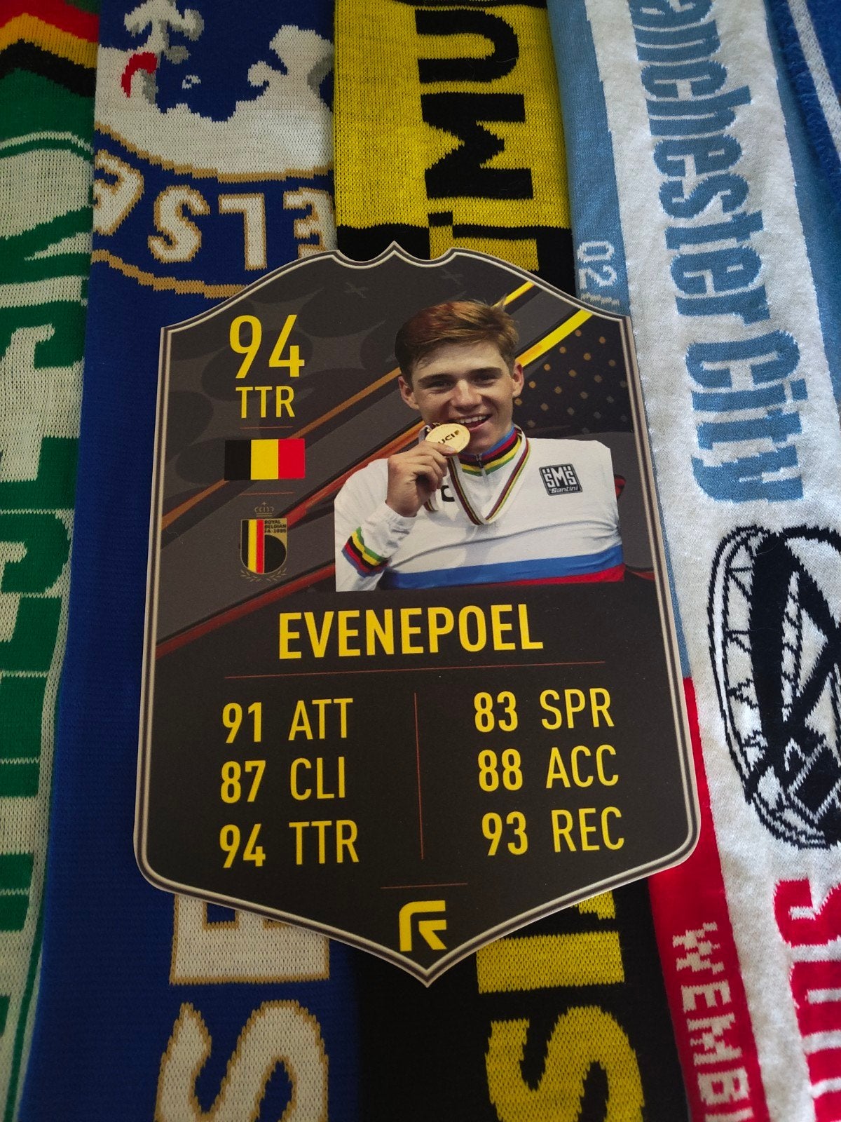 Wielerkaartje (37cmx25cm) - Remco Evenepoel, Ophalen, Zo goed als nieuw, Plaatje