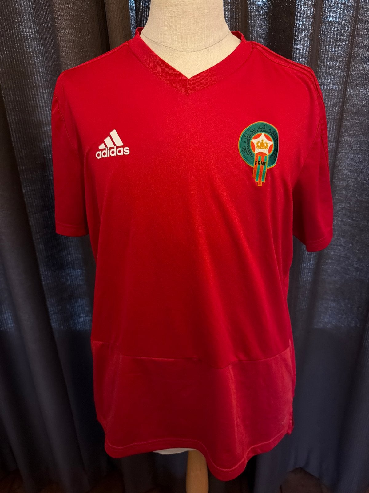 Adidas Marokko Voetbalshirt Rood Maat L, Ophalen of Verzenden, Zo goed als nieuw, Maat 52/54 (L), Rood