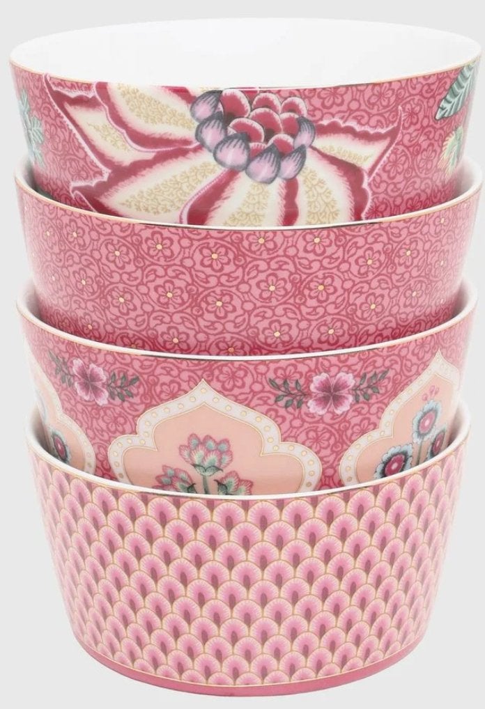 Pip Studio Kommenset, 4 stuks porselein, roze, 12x6 cm, Pip Studio, Nieuw, Ophalen of Verzenden, Kom(men)