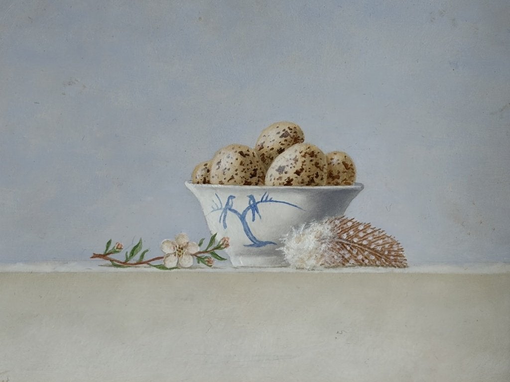 Ruud Verkerk, stilleven met een schaaltje eieren, Ophalen