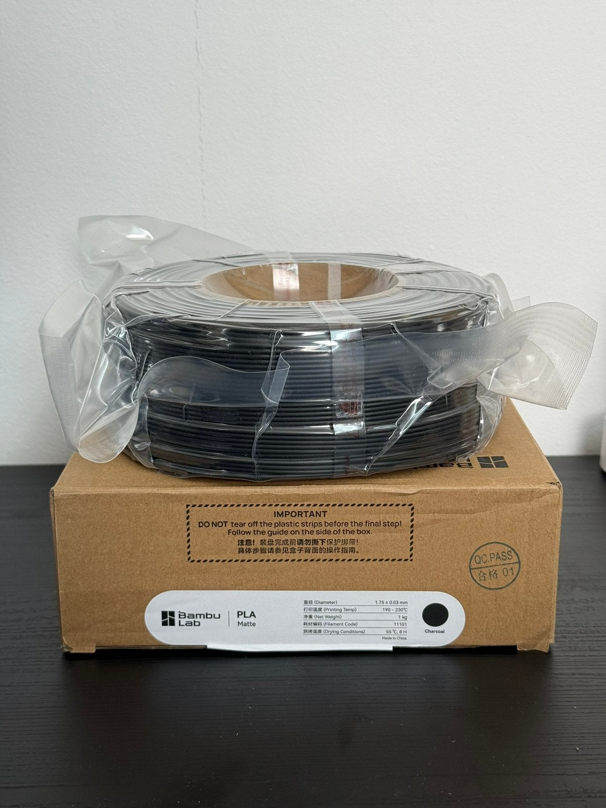 Bambu Lab PLA Matte Black 1kg Refill, Computers en Software, 3D-printerbenodigheden, Ophalen of Verzenden, Zo goed als nieuw