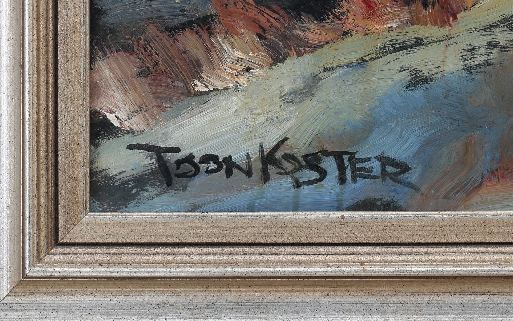 Toon Koster(1913)Olieverf Board "Landschap in Maanlicht" Ges, Paneel, Ophalen of Verzenden, Landschap, Olieverf