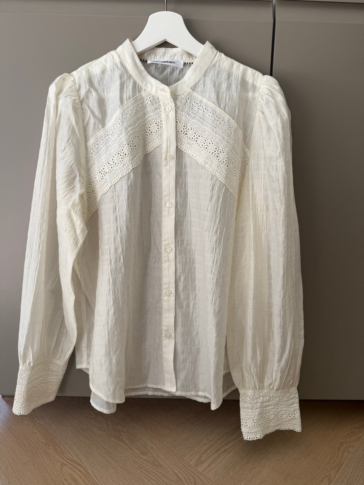 Co'couture blouse met kanten details maat M, Ophalen of Verzenden, Zo goed als nieuw, Maat 38/40 (M), Beige