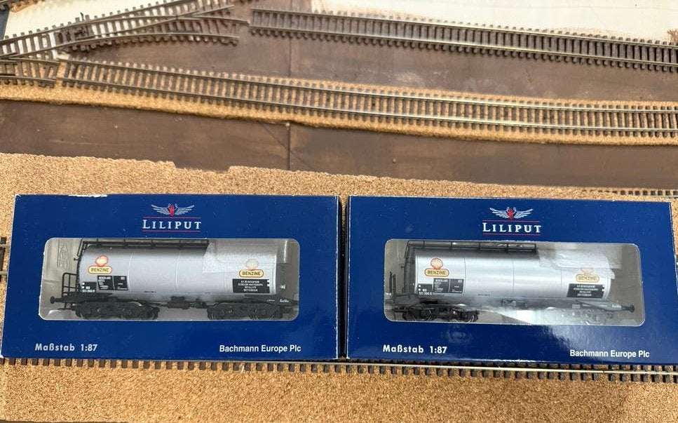 Lilliput Ketelwagen SHELL Tijdperk III (2 stuks), Gelijkstroom, Ophalen of Verzenden, NS, Liliput