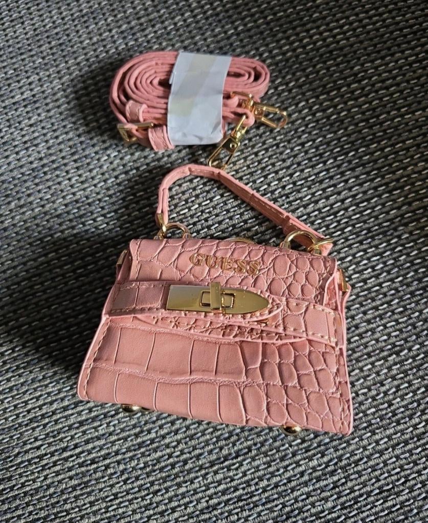 Guess Mini Tasje Roze Krokodillenprint, Ophalen