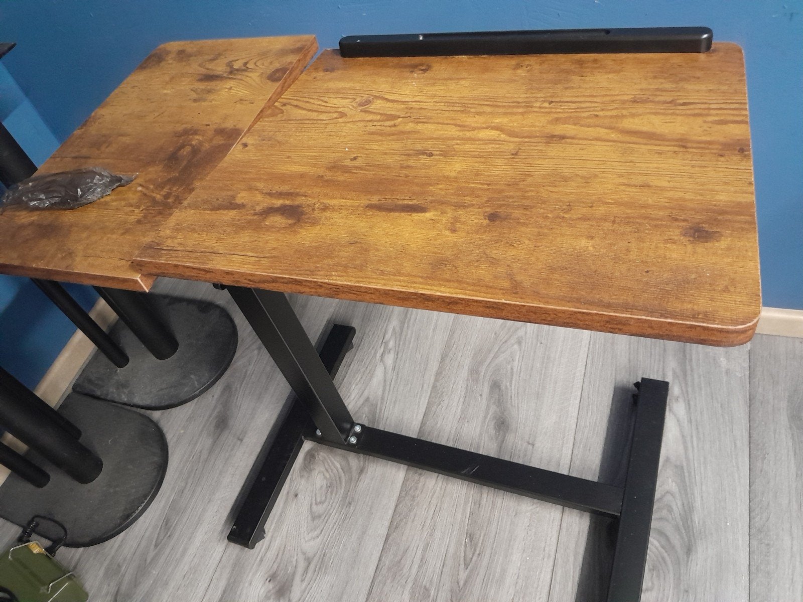 Verstelbare Laptoptafel - Hout en Metaal, Ophalen, Gebruikt, Modern industrieel, 75 cm of meer