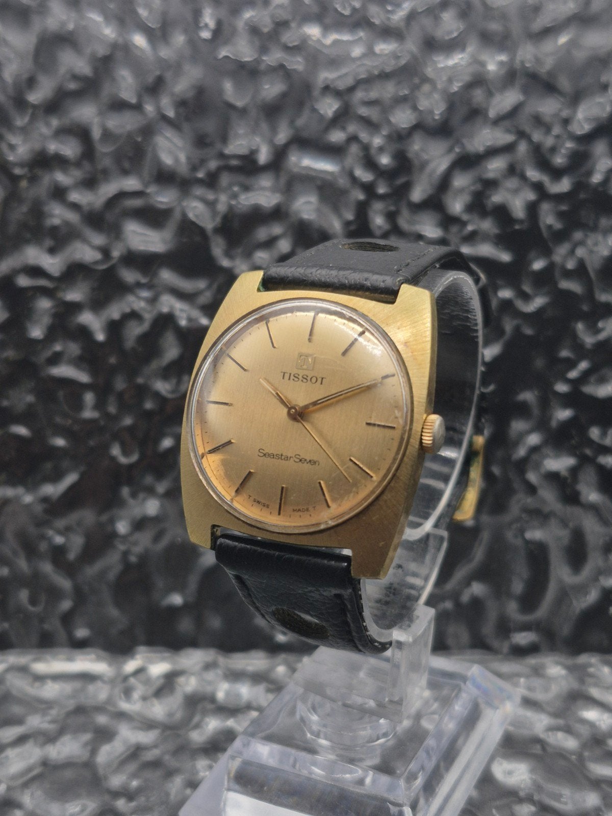 Tissot Seastar Seven Vintage Vergulde Brushed Kast, Tissot, Tissot, IOS, Ophalen of Verzenden
