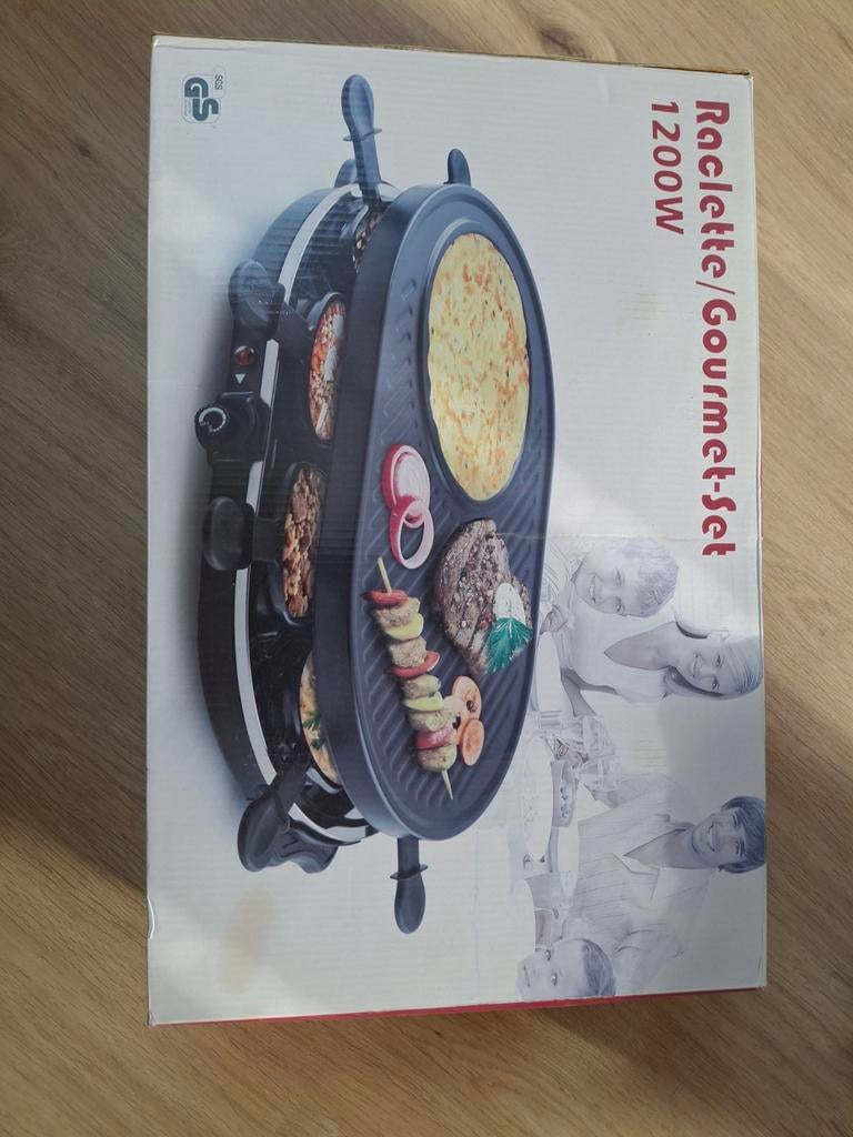 Raclette/Gourmet-Set 1200W - Slechts 1x gebruikt, Ophalen of Verzenden, Zo goed als nieuw, 4 t/m 7 personen