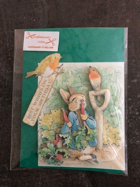 Beatrix Potter Peter Rabbit Konijn Plaatje Kaart 3D, Nieuw, Ophalen of Verzenden, Nieuw, Papier of Karton, Overige merken