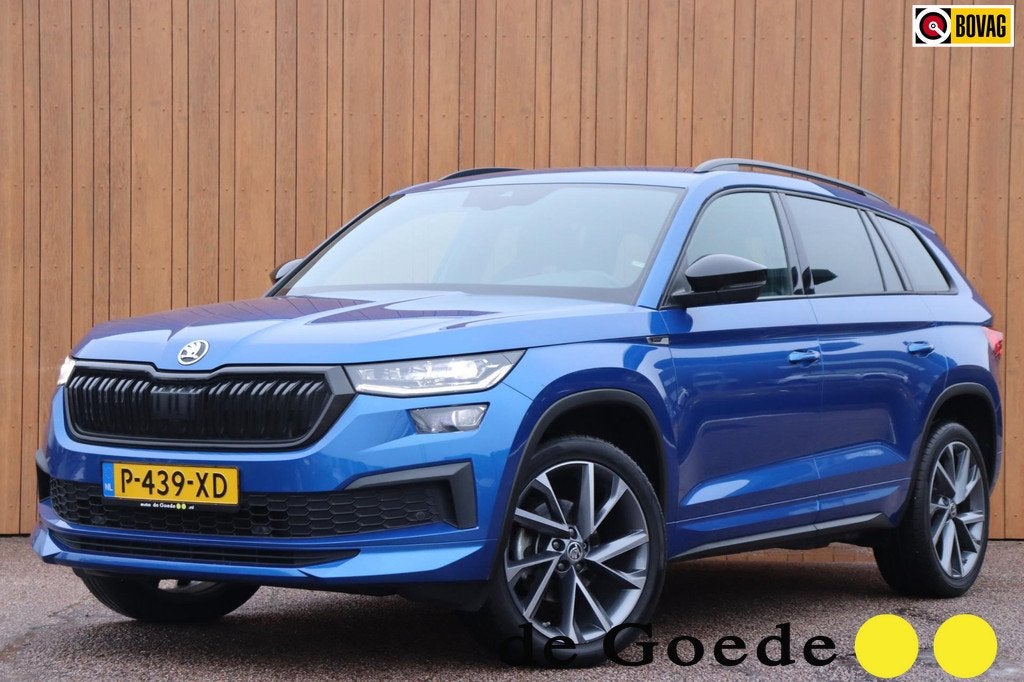 Skoda Kodiaq 1.5 TSI Sportline Bus orgNL el.klep stuur+stoel, Auto's, Skoda, 12 maanden, 4 cilinders, Blauw, Origineel Nederlands