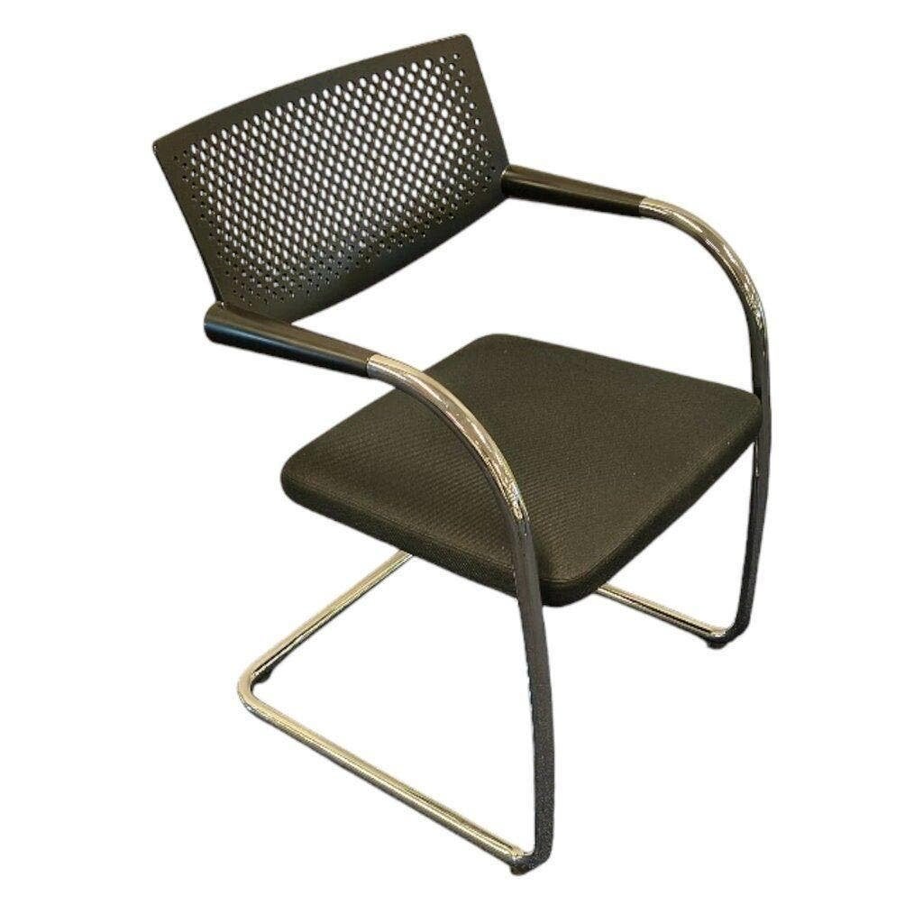 Vitra Visavis Slede Vergaderstoel Zwart Chroom, Kunststof, Gebruikt, Zwart, Ophalen of Verzenden