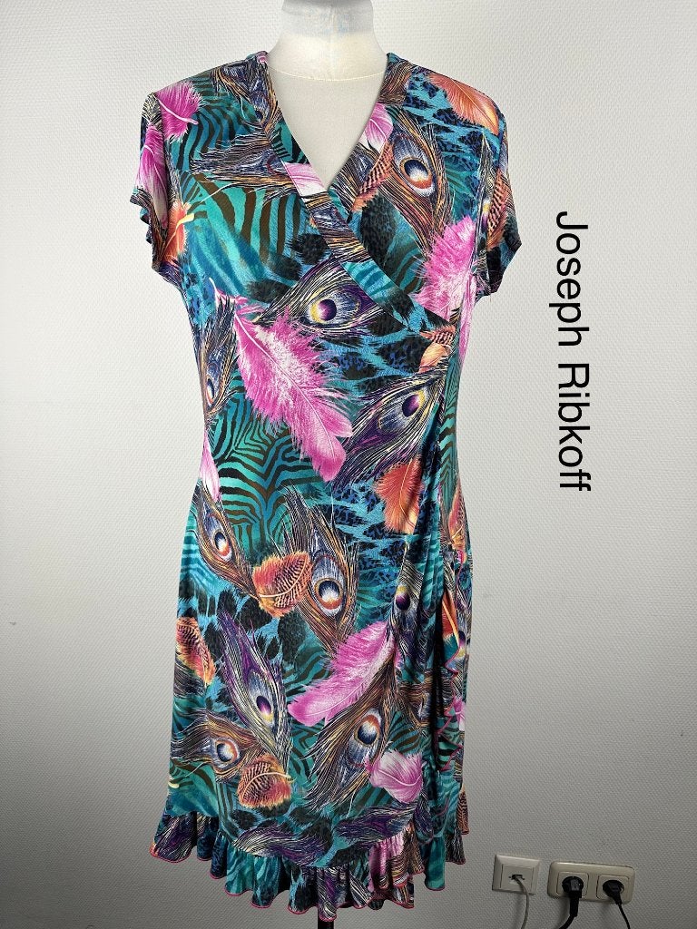 Joseph Ribkoff Jurk  (mt: 46) 15,2/237, Kleding | Dames, Jurken, Zo goed als nieuw, Maat 46/48 (XL) of groter, Zwart, Onder de knie