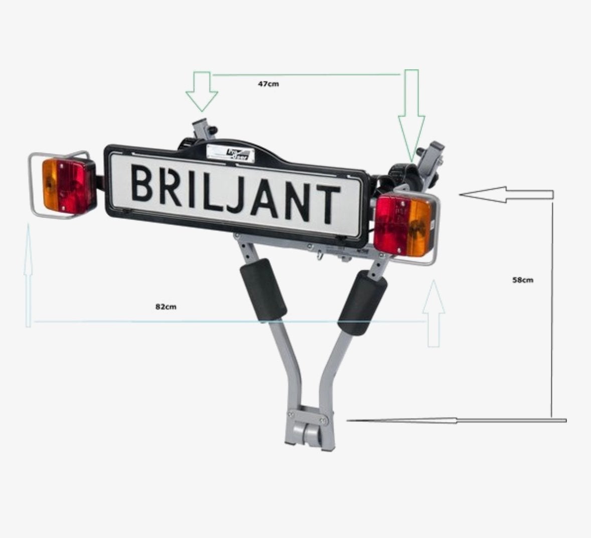 Briljant fietsendrager met verlichting en kentekenplaathoude, Auto diversen, Ophalen of Verzenden, Gebruikt